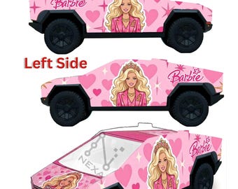 Roze Barbie Cyber Truck-bedankdoos, 3D-prinses-voertuigsjabloon (digitale download)