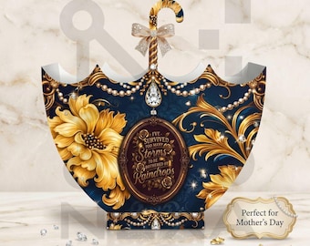 Sjabloon luxe geschenkverpakking paraplu | DIY-verpakking Moederdag (pdf)