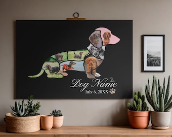 Sjabloon fotocollage hond: gepersonaliseerd cadeau huisdier (digitale download), canvassjabloon