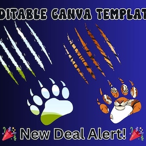 Tiger Claw Canva Frame | Rip Tear Photo Template (Digital Download)