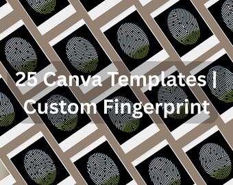 Fingerprint Photo Art Canva Templates | DIY Memory Gift (Digital Download)