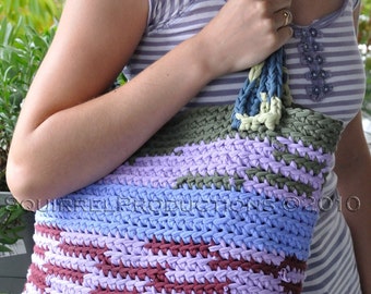 Crochet t-shirt yarn tote bag PATTERN ONLY