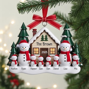 Personalized Snowman Family Ornament , Acrylic Family Christmas Tree Decor, Holiday Keepsake, Christmas Family Decor, Christmas Gift