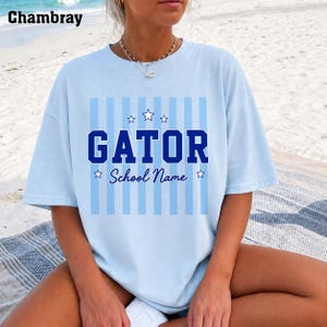 Comfort Colors© Custom Mascot Striped Shirt, School Spirit Shirt, Back To School Tee, Custom Mascot Shirt, Test Day Shirt, School Spirit Tee image 5