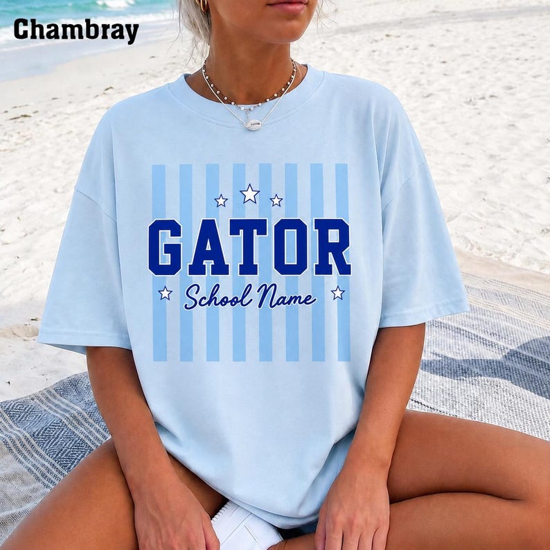 Comfort Colors© Custom Mascot Striped Shirt, School Spirit Shirt, Back To School Tee, Custom Mascot Shirt, Test Day Shirt, School Spirit Tee image 5