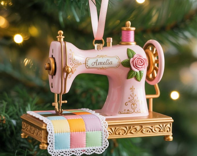Personalized Sewing Machine acrylic Ornament 2026, Custom Quilter Christmas Decor, Seamstress Gift, Quilting Studio Decor,Crafting Xmas Gift