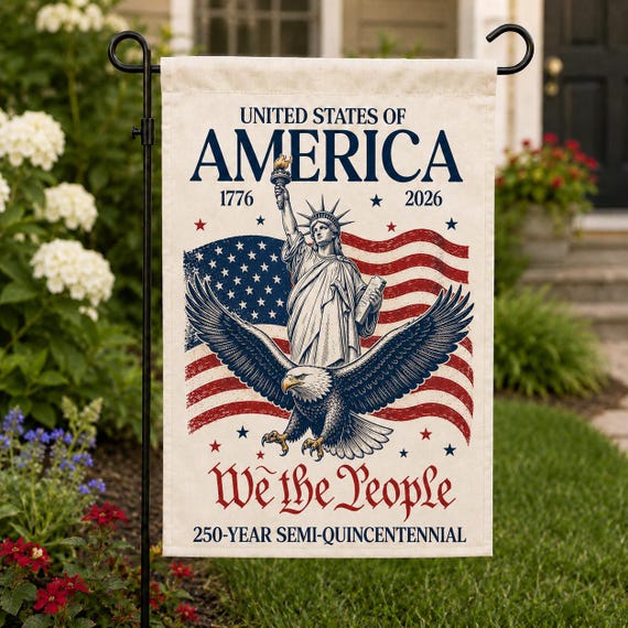 Patriotic Garden Flag, We are people Flag, 250 Years of America Decor House, 1776-2026 Flag, 4th of July Decor,Memorial Day Decor, USA Flag