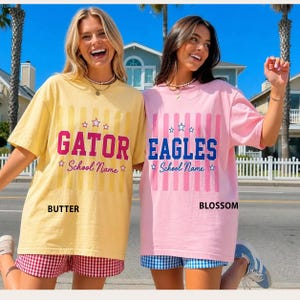 Comfort Colors© Custom Mascot Striped Shirt, School Spirit Shirt, Back To School Tee, Custom Mascot Shirt, Test Day Shirt, School Spirit Tee image 7
