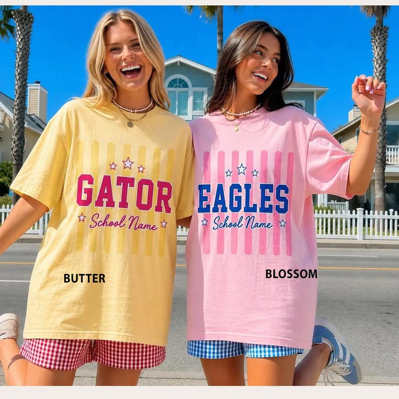 Comfort Colors© Custom Mascot Striped Shirt, School Spirit Shirt, Back To School Tee, Custom Mascot Shirt, Test Day Shirt, School Spirit Tee image 7