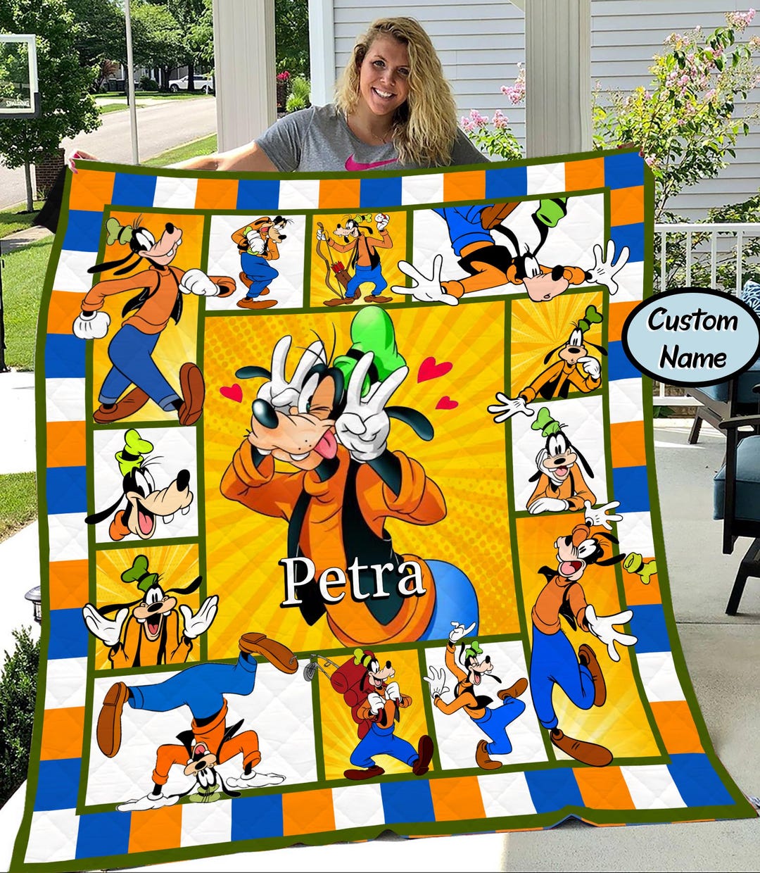 Personalized Goofy Fleece Blanket, Goofy Movies Blanket, Birthday