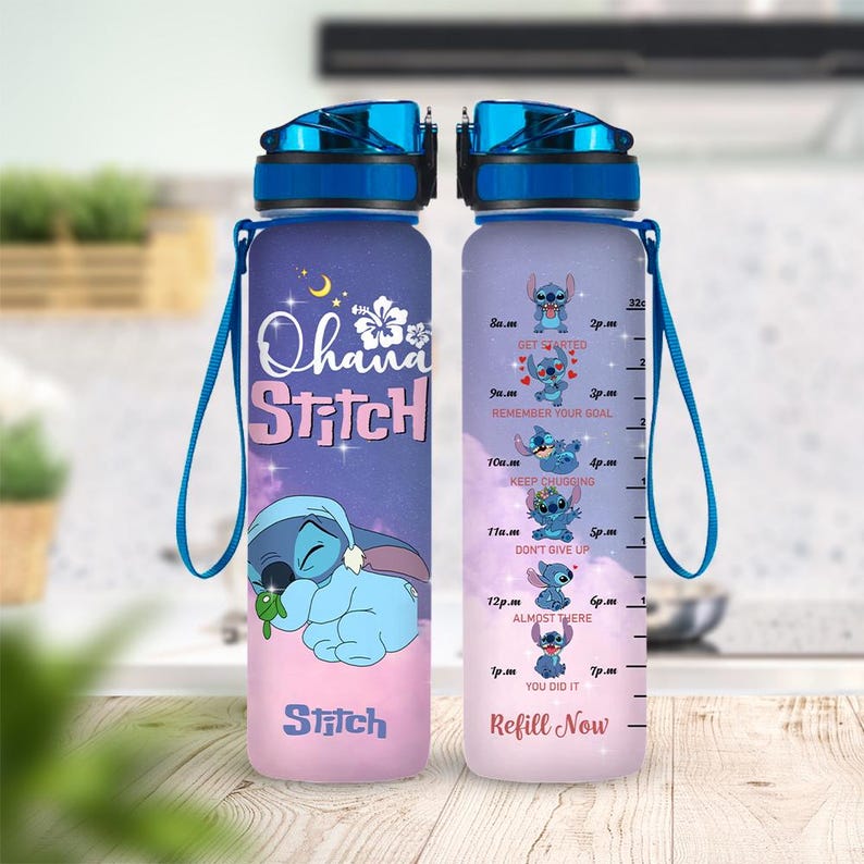 Personalized Stitch Lilo Water Bottle 32oz, Cute Stich Bottle, Custom ...