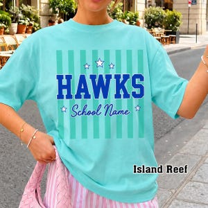 Comfort Colors© Custom Mascot Striped Shirt, School Spirit Shirt, Back To School Tee, Custom Mascot Shirt, Test Day Shirt, School Spirit Tee image 6