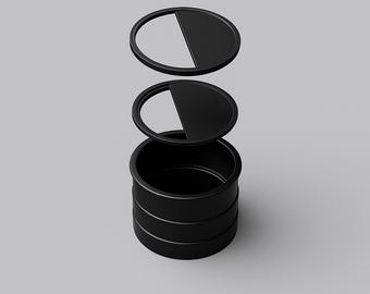 Verstellbare Kabeldurchführung mit 60 mm Durchmesser – 3 Stück – Büro-Kabeldurchführung – 3D-gedruckte STL-Datei – Verstellbare, drehbare Abdeckung