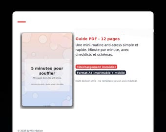 5 Minuten zum Entspannen – Anti-Stress-Ratgeber (PDF, 12 Seiten) | Kurze Routine | Druckversion A4 + Mobil