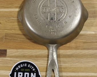 Griswold No. 3 Large-Block Logo Nickel Plated Cast Iron Skillet