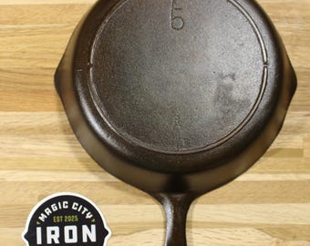 Lodge No. 5, Three-Notch, Cast Iron Skillet