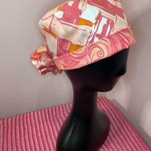 Pretty in Pink Reversible Ponytail Scrub Cap