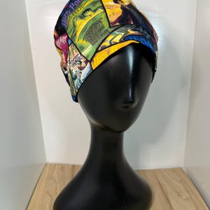Potter Novels Euro Style, Pixie Style Scrub Cap, 100% Cotton Surgical Hat with Optional Satin Lining