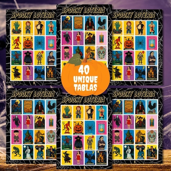 Spooky Loteria Bingo Game: Halloween, Día de Muertos (Printable PDF)