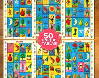 Lottery Mexicana Bingo | 50 Printable Boards + 54 Call Cards (PDF)