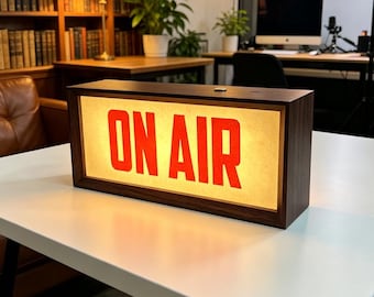 On Air-bordlamp, ON AIR-lichtbak, Podcast Box-bord, bord led-opnamestudio