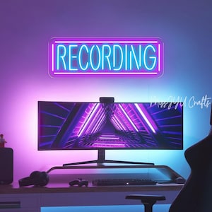 Recording Neon Sign,Recording Retro Inspired Light sign,Custom Music Studio Neon Light Sign,Recording Studio Decor,Music On air studio sign