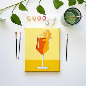 Aperol Spritz Paint by Number Kit DIY Cocktail Art Easy Craft Kit for Beginners Unique Gift Idea Art Therapy Paint Party Fun Wall Art