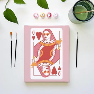 Kit de pintura por números de la Reina de Corazones: Arte mural fácil de hacer
