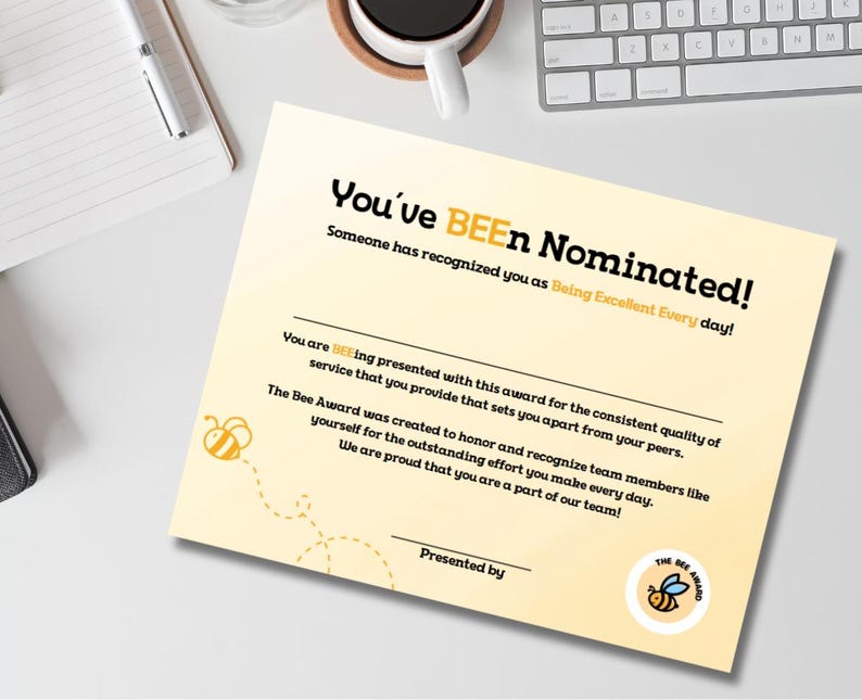 Printable CNA & Healthcare Staff Recognition Certificate – BEE Award ...