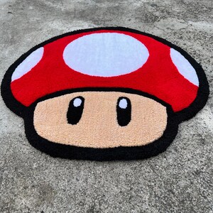 Mario Rug | Handmade Custom Shaped Rug | Bold Aesthetic Decor | Mario Carpet | Custom Order Welcome | SUNABR Gift Rugs | Cartoon Rug