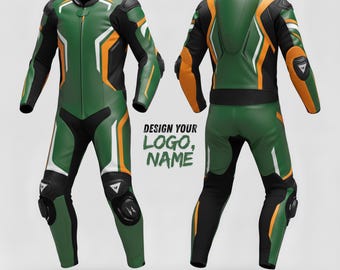 Custom Motorcycle Racing Suit | Personalized Leather Race Suit | Add Name & Logo | Handmade Biker Gear | CE Armored Moto Suit | Riding Suit