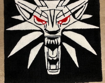 Alfombra de El Lobo de The Witcher / Alfombra personalizada hecha a mano / Alfombra blanca de El Lobo de The Witcher / Alfombras para sala de estar / Alfombra con mechones / Alfombras / Suelos y alfombras / El mejor regalo