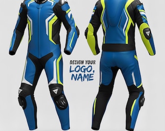 Custom Motorcycle Racing Suit | Personalized Leather Race Suit | Add Name & Logo | Handmade Biker Gear | CE Armored Moto Suit | Riding Suit