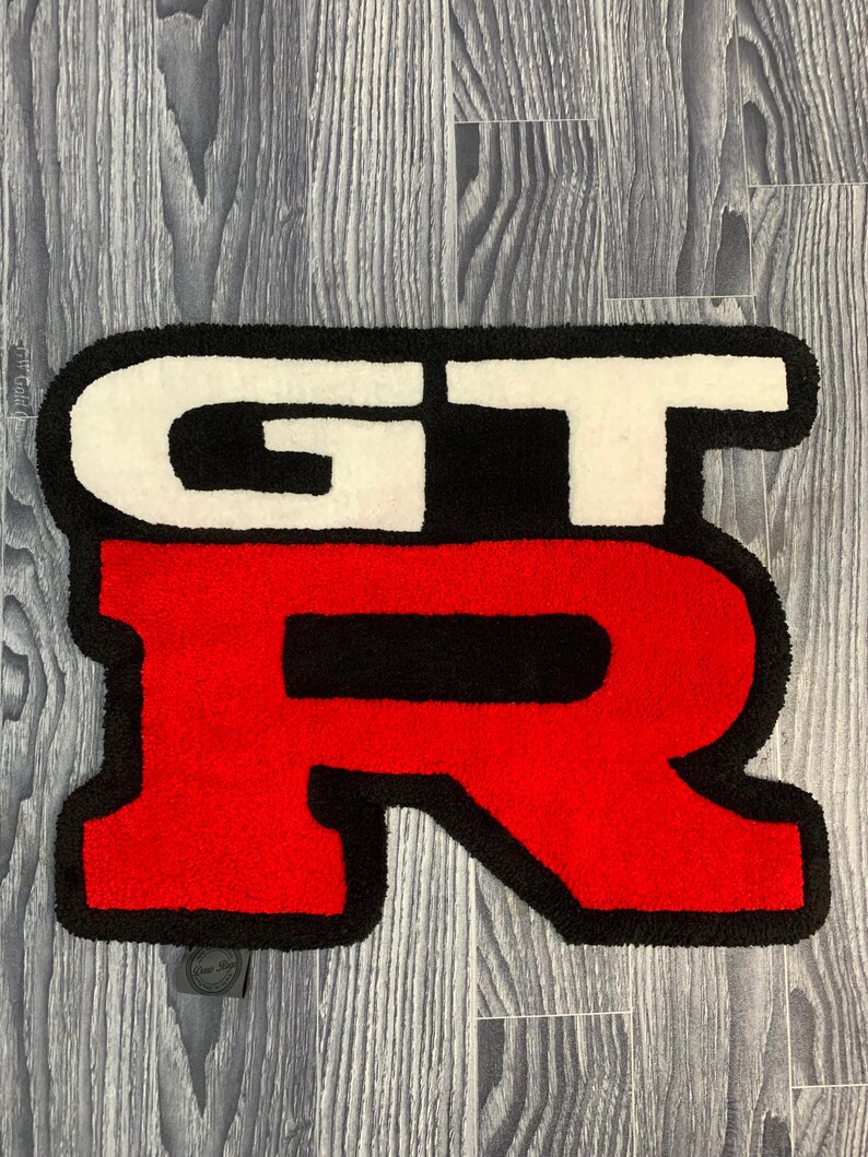 Nissan Gt R Rug GT-R Logo Rug | Handmade Tufted Car Logo Rug | JDM Nissan GT-R Inspired ...