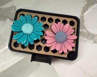 Portasapone a nido d'ape stampato in 3D / Vassoio di drenaggio in due pezzi, può contenere due saponette