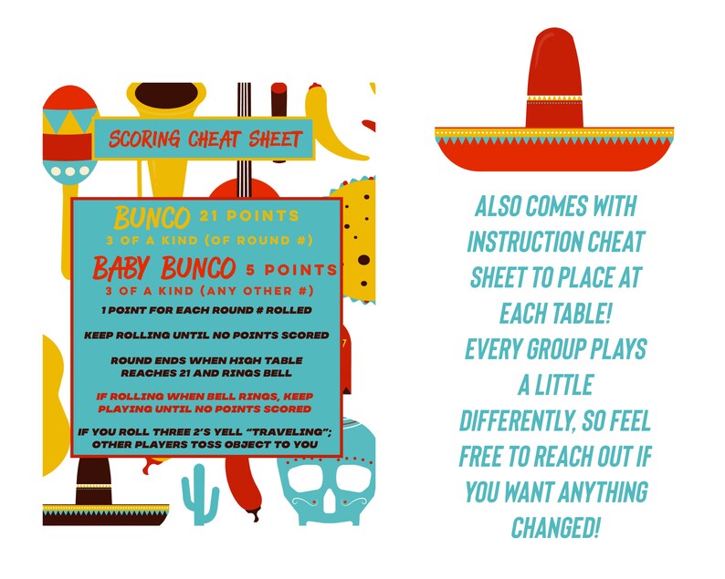 Mexican Bunco Night Printables - Etsy