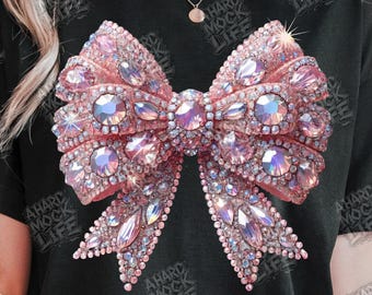 Pink Crystal Bow PNG