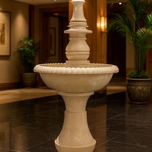 Handcrafted Verona Marble Rustic Water Fountain – 45 Inches Tall | Custom Sizes Available