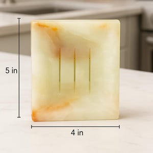Handmade Onyx Marble Soap Dish Set: Self-Draining Bathroom Decor