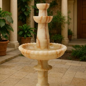 Handcrafted Multicolor Onyx Water Fountain – 45 Inches Tall | Customization Available