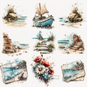 Summer Vacation Travel Ephemera PNG Bundle