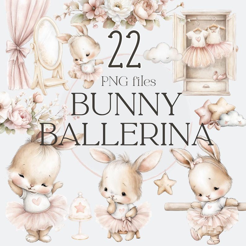 Baby Bunny Ballerina Clipart