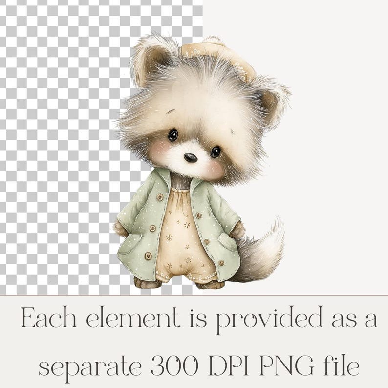 Neutral Baby Clipart PNG, Boho Woodland Baby Animals Clipart, Boho Baby ...