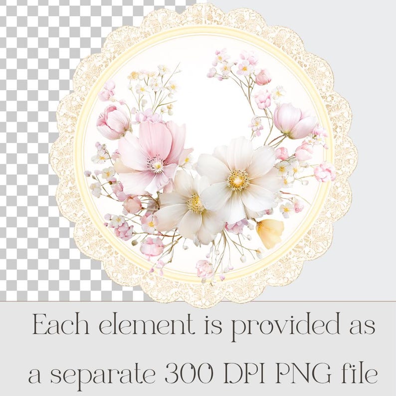 floral frame png, pastel daisy frame clipart, wedding invitation frame, feminine design element