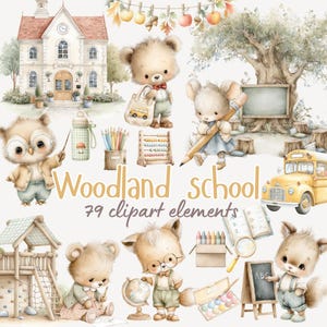 Skogsskol Clipart, Skogsdjur PNG, Skolgrafik, Sagoboksclipart, Lärarresurser, Tillbaka till skolan Clipart, Pedagogisk PNG