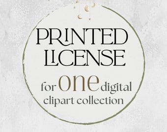 Licenza di stampa del prodotto fisico per collezioni di clipart digitali, licenza per uso fisico commerciale