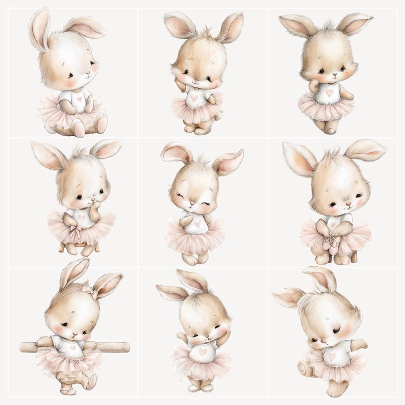 Ballerina Bunny Clipart PNG