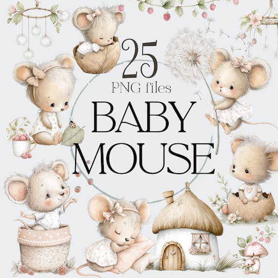 Mouse Clipart, Woodland Clipart, Cute Mouse Clipart, Woodland Theme, Woodland Nursery, Woodland Animal Clipart PNG