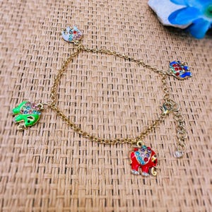 Colorful Elephant Anklet – A Symbol of Strength, Luck & Joy in Every Step