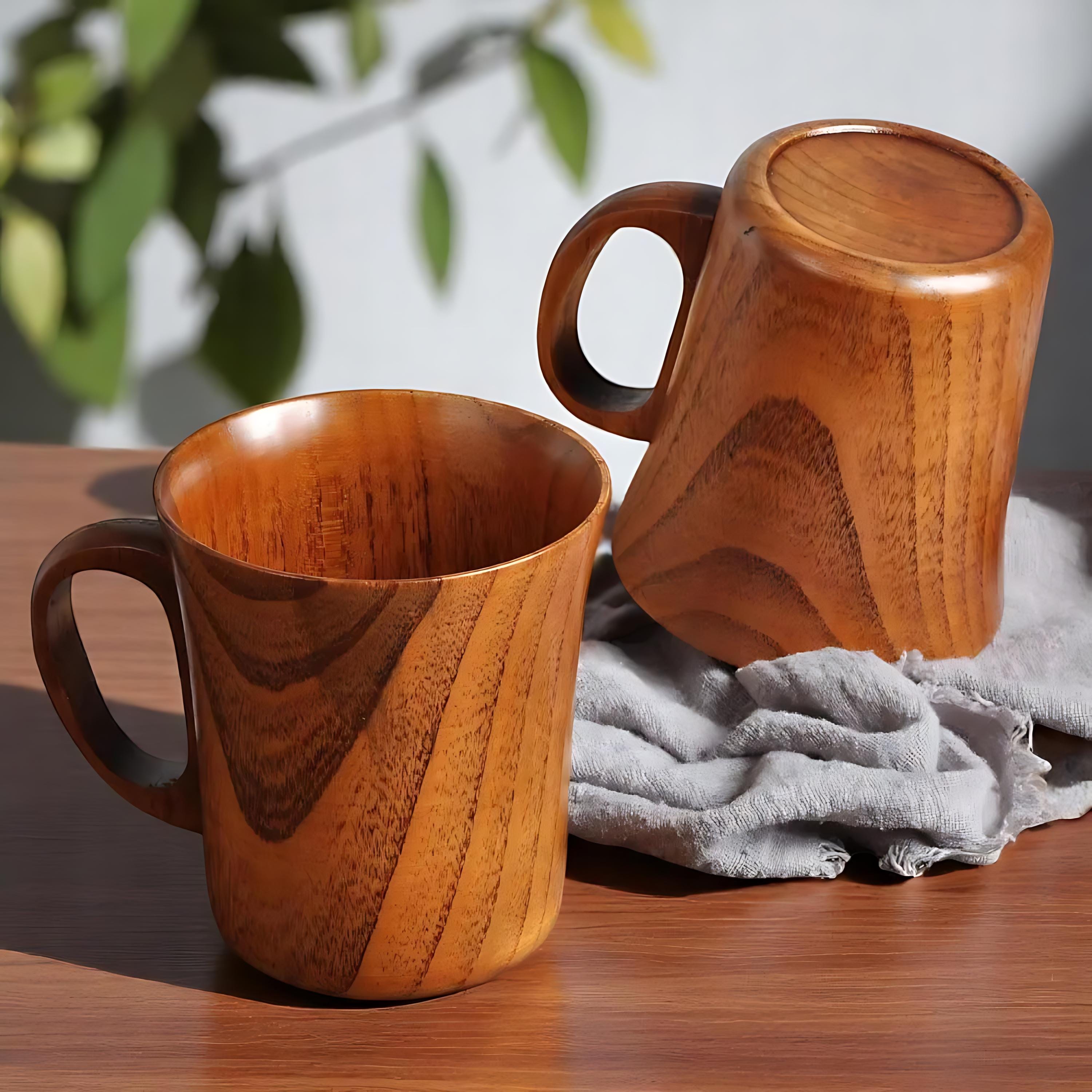 Handmade Wooden Coffee Mug: Eco-Friendly Jujube Wood Drinkware